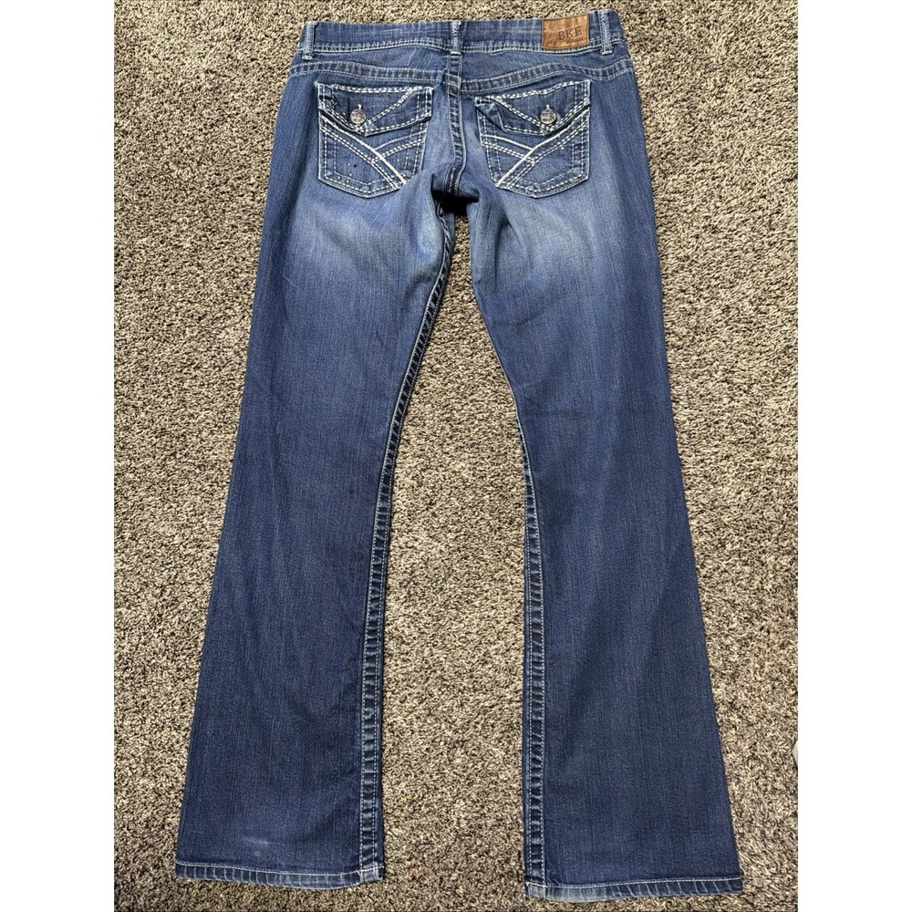BKE Jeans Womens 30 L Boot Cut Low Rise Denim Stretch Dark Wash Payton 34x31.5 - Picture 5 of 10